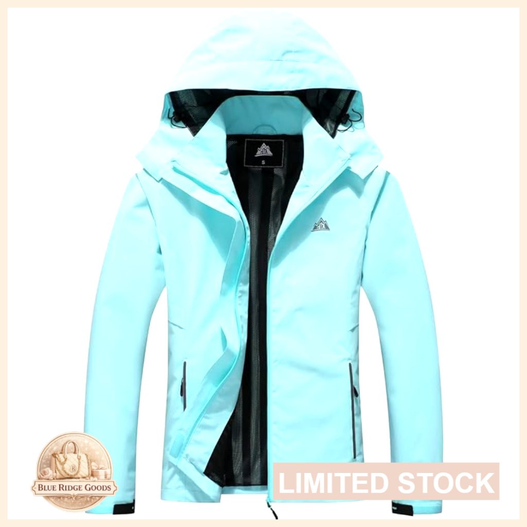 Lightweight Waterproof Rain Jacket Hooded Windbreaker Hiking Outdoor Activewear